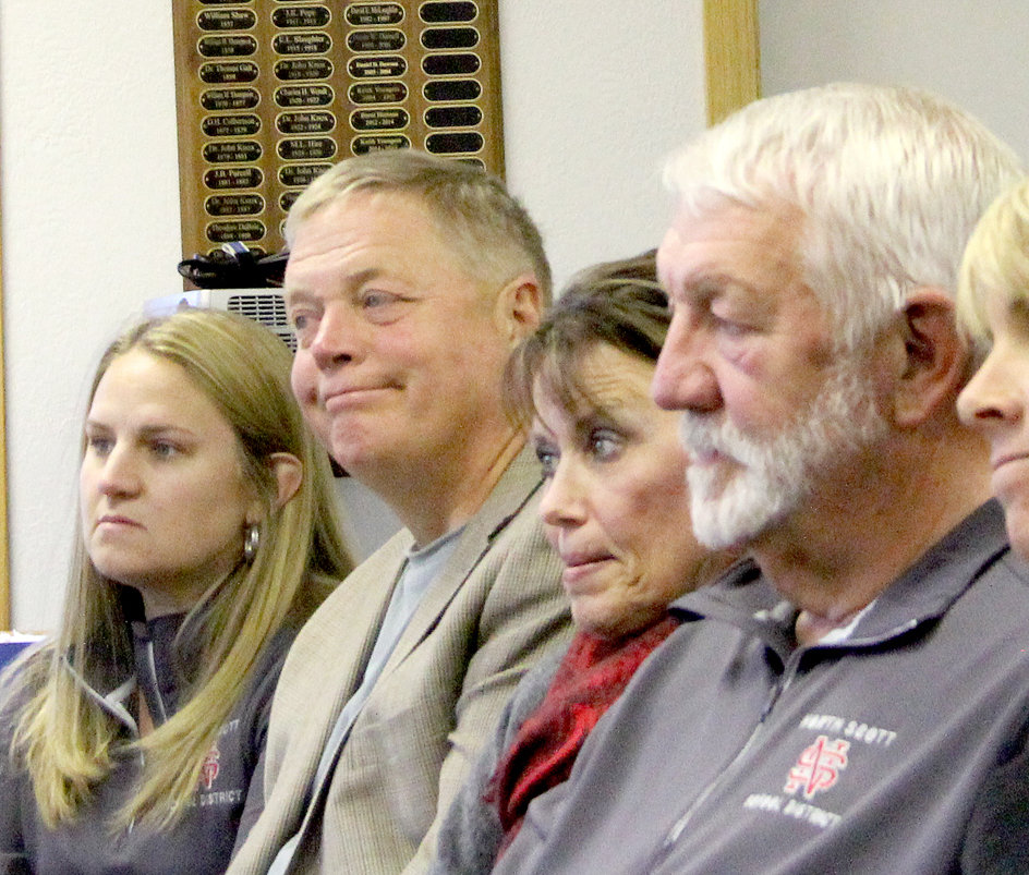 North Scott school board members Molly Bergfeld, John Maxwell, Joni Dittmer and Glen Keppy ata Princeton council meetingannounced their intention to run again nearly two months before the candidate filing deadline.